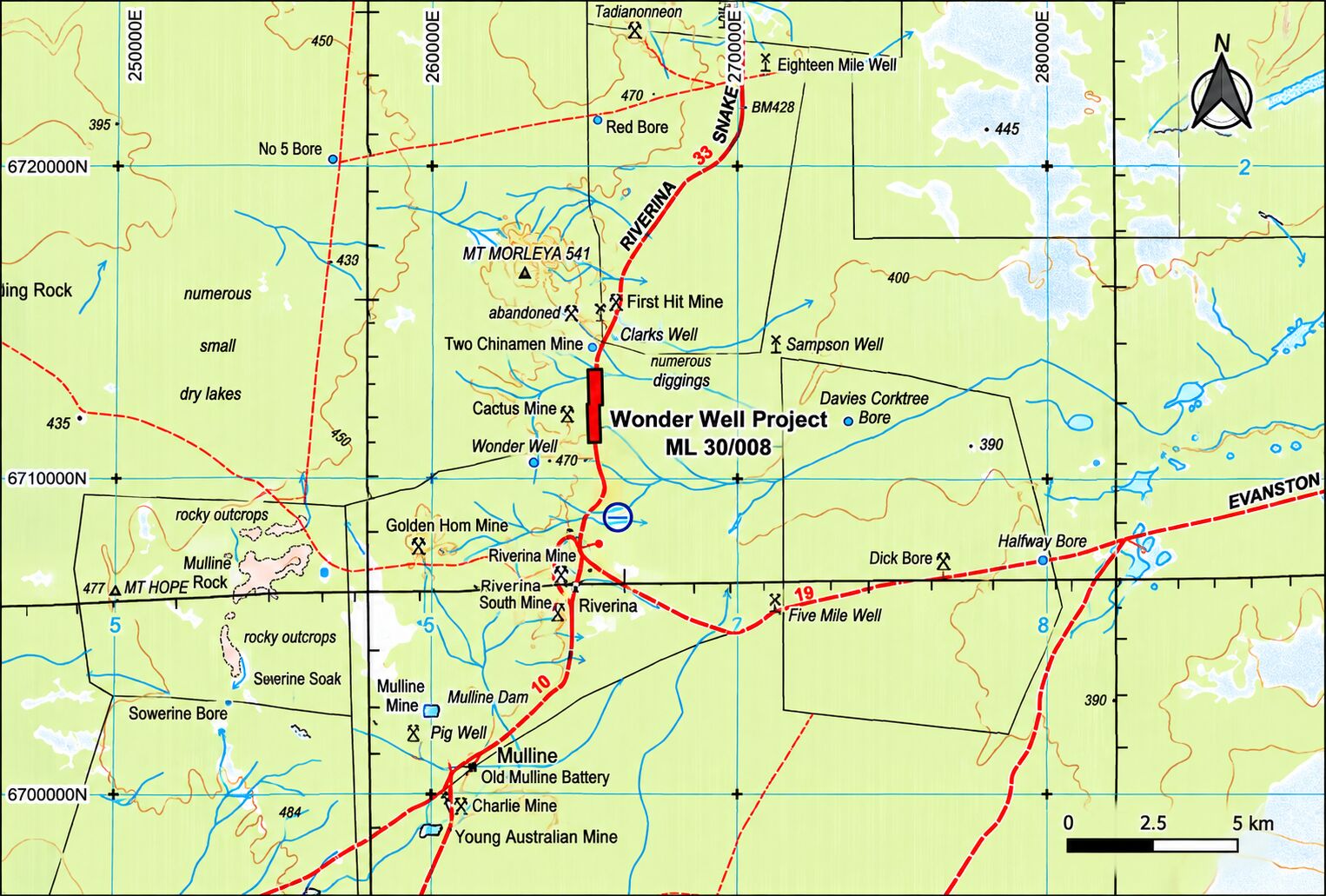 Location plan for the Menzies Emerald Project
