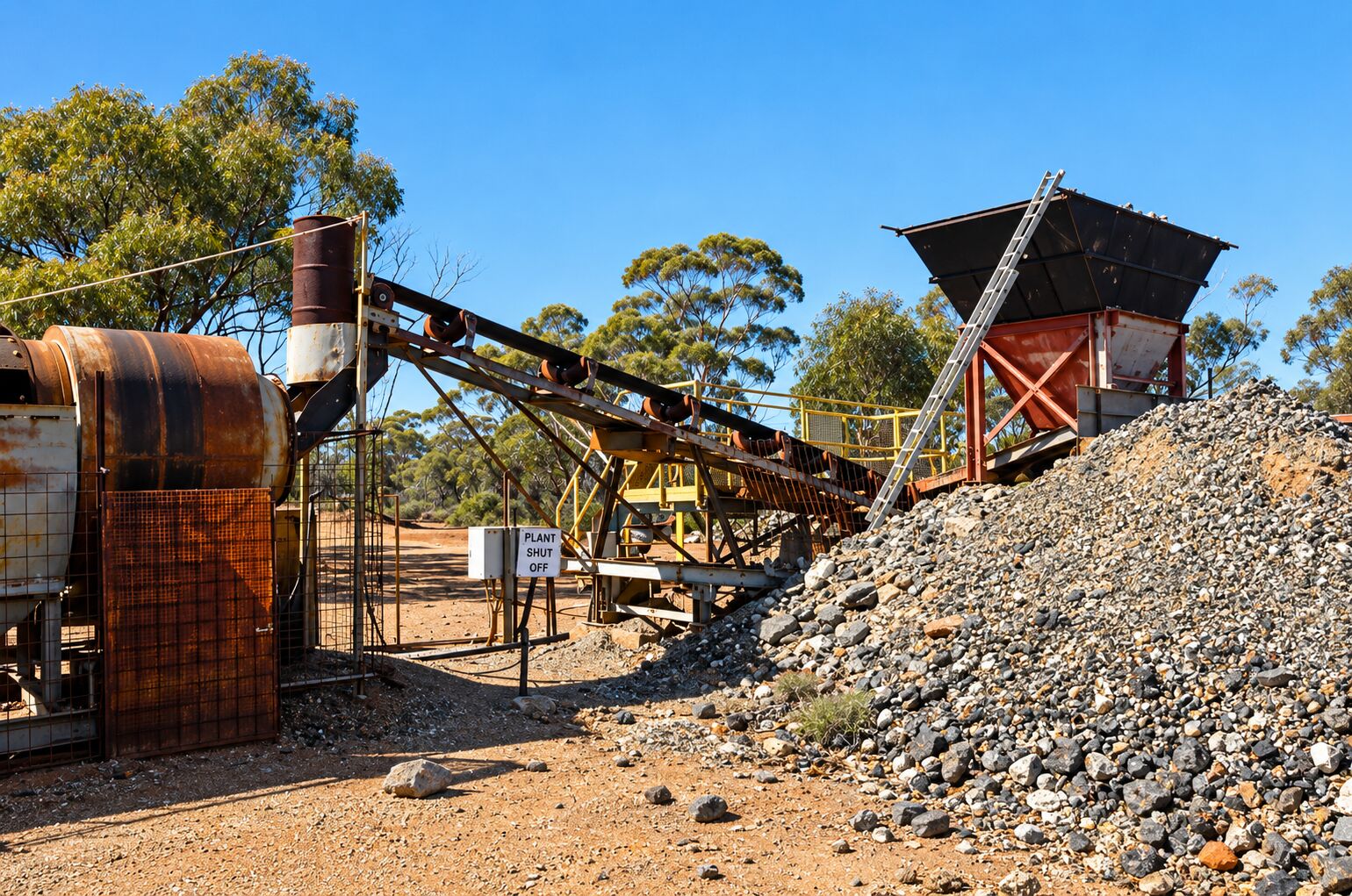 Existing plant and conveyor